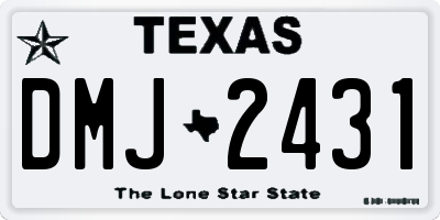 TX license plate DMJ2431