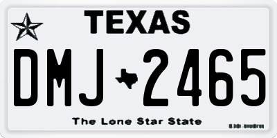 TX license plate DMJ2465