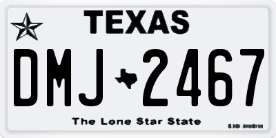 TX license plate DMJ2467