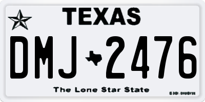 TX license plate DMJ2476