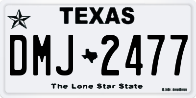TX license plate DMJ2477