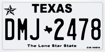 TX license plate DMJ2478