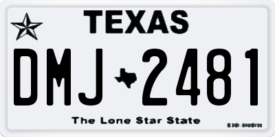 TX license plate DMJ2481
