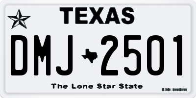 TX license plate DMJ2501