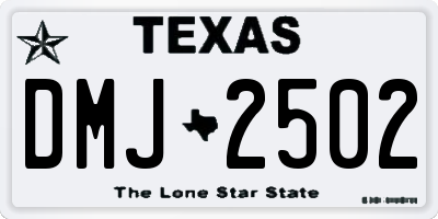 TX license plate DMJ2502