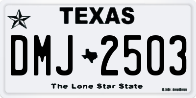 TX license plate DMJ2503