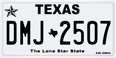 TX license plate DMJ2507
