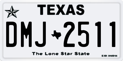 TX license plate DMJ2511