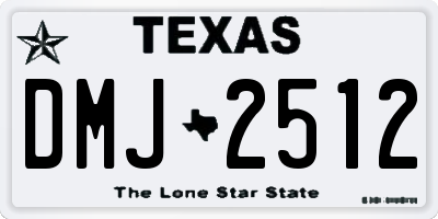 TX license plate DMJ2512