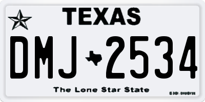 TX license plate DMJ2534