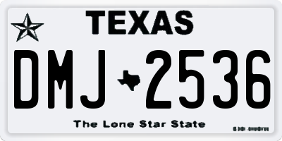 TX license plate DMJ2536