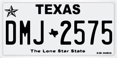 TX license plate DMJ2575