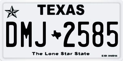 TX license plate DMJ2585