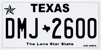 TX license plate DMJ2600