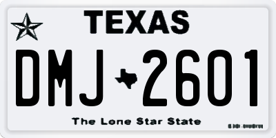TX license plate DMJ2601