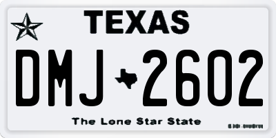 TX license plate DMJ2602