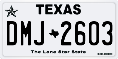 TX license plate DMJ2603