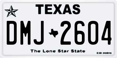 TX license plate DMJ2604