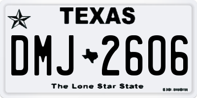 TX license plate DMJ2606
