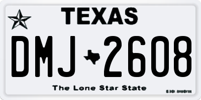 TX license plate DMJ2608