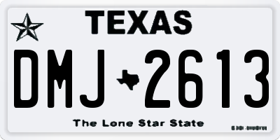TX license plate DMJ2613