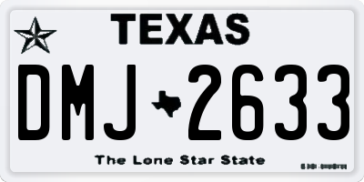 TX license plate DMJ2633