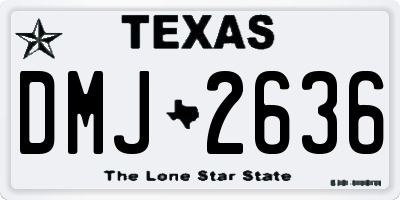 TX license plate DMJ2636