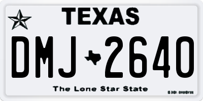 TX license plate DMJ2640