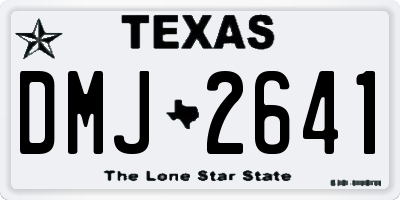 TX license plate DMJ2641