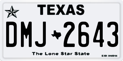 TX license plate DMJ2643
