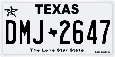 TX license plate DMJ2647