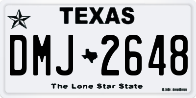 TX license plate DMJ2648