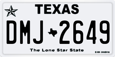 TX license plate DMJ2649