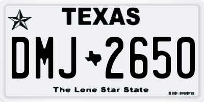TX license plate DMJ2650