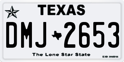 TX license plate DMJ2653