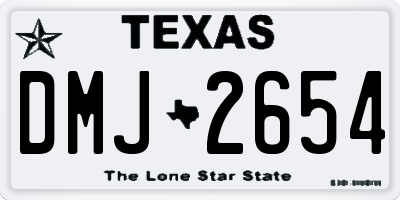 TX license plate DMJ2654