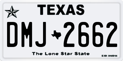TX license plate DMJ2662
