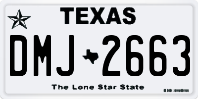 TX license plate DMJ2663