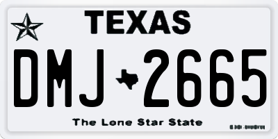 TX license plate DMJ2665
