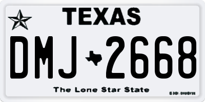 TX license plate DMJ2668