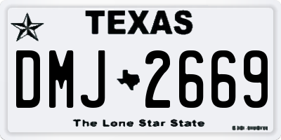 TX license plate DMJ2669