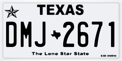 TX license plate DMJ2671
