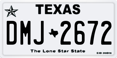 TX license plate DMJ2672