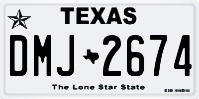 TX license plate DMJ2674