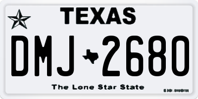TX license plate DMJ2680