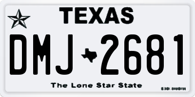 TX license plate DMJ2681