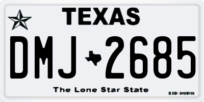 TX license plate DMJ2685