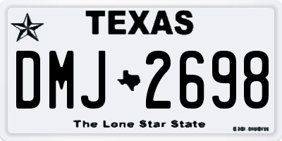 TX license plate DMJ2698