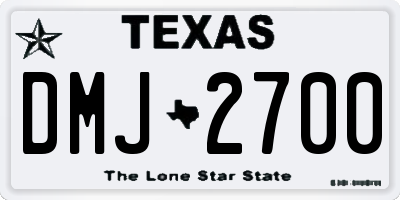 TX license plate DMJ2700