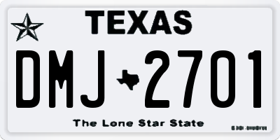 TX license plate DMJ2701